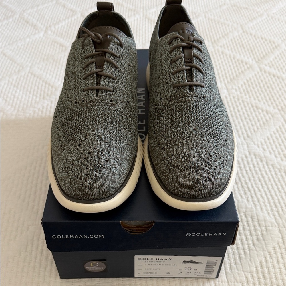 Cole Haan Green Knit Oxfords